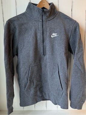 Nike Gray Zip Up Sweater Athletic Style